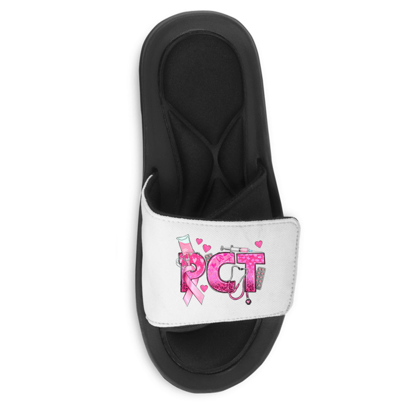 Breast Cancer Pct Patient Care Technician Slide Sandal | Artistshot