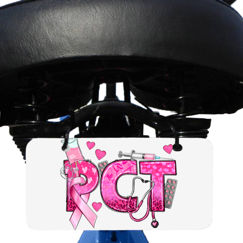 Breast Cancer Pct Patient Care Technician Bicycle License Plate | Artistshot