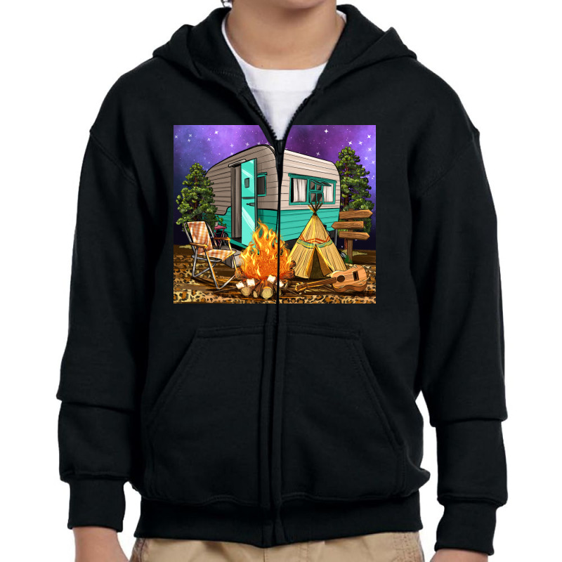 Camping Youth Zipper Hoodie | Artistshot