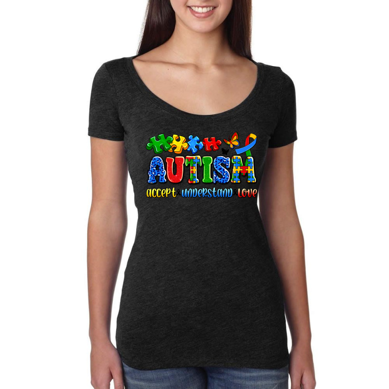 Autism Accept Understand Love Women's Triblend Scoop T-shirt by Artiststas | Artistshot