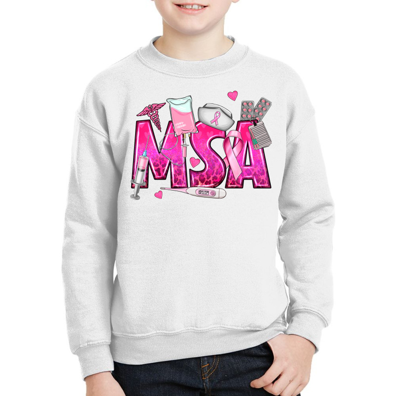 Breast Cancer Msa Medical Support Assistant Youth Sweatshirt | Artistshot