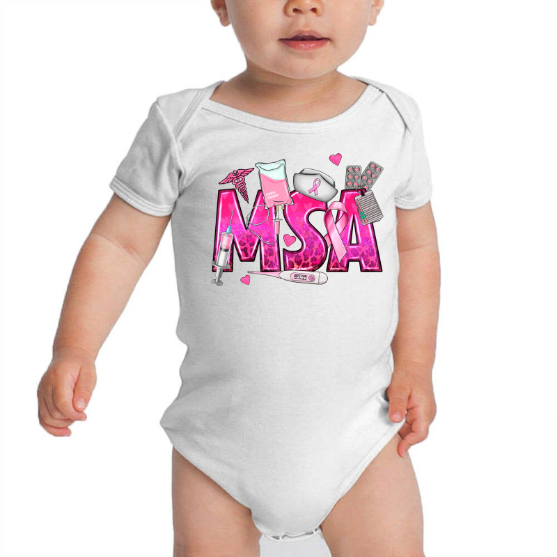 Breast Cancer Msa Medical Support Assistant Baby Bodysuit | Artistshot