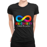 Embrace Neurodiversity Spectrum Asd Adhd Infinity Rainbow Ladies Fitted T-shirt | Artistshot