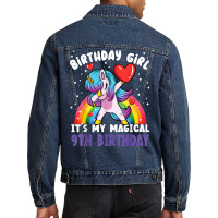 Birthday Girl It's My Magical 9th Birthday Bday Unicorn T Shirt Men Denim Jacket | Artistshot