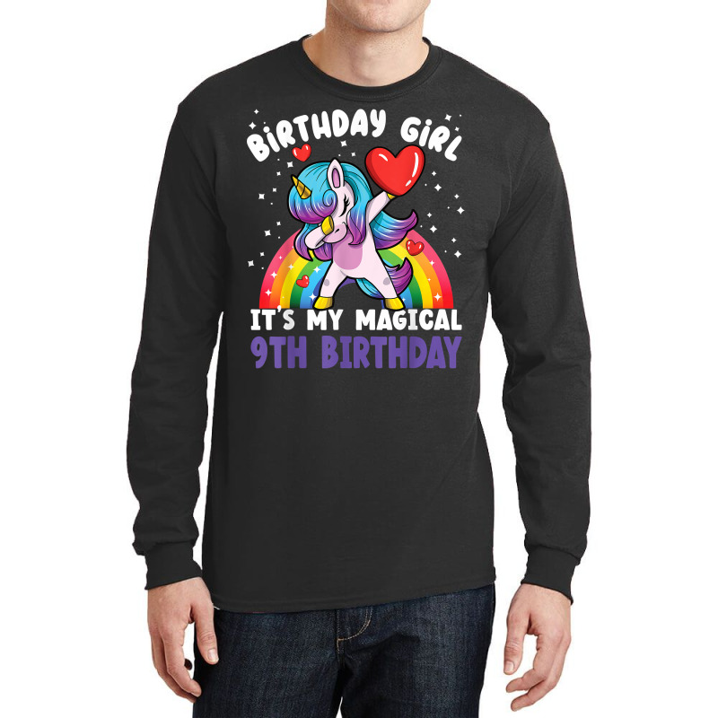 Birthday Girl It's My Magical 9th Birthday Bday Unicorn T Shirt Long Sleeve Shirts by zakarimullin | Artistshot