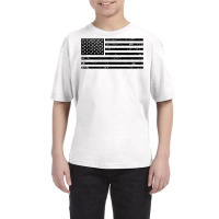 Black American Flag Vintage Distressed Effect Subtle Simple Premium T Youth Tee | Artistshot