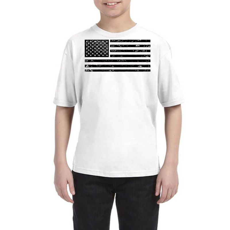 Black American Flag Vintage Distressed Effect Subtle Simple Premium T Youth Tee by zakarimullin | Artistshot