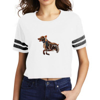 A Brown Dog Running In The Oc Scorecard Crop Tee | Artistshot