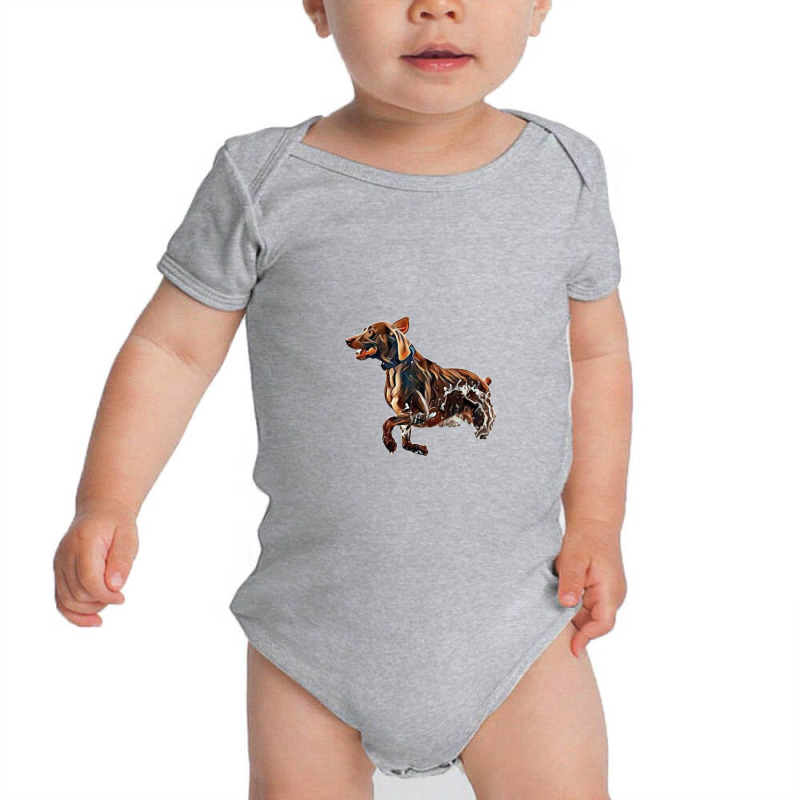 A Brown Dog Running In The Oc Baby Bodysuit by Kemnabi | Artistshot