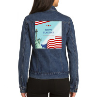 Happy Flag Day Our National Flag Stands For Our Id Ladies Denim Jacket | Artistshot