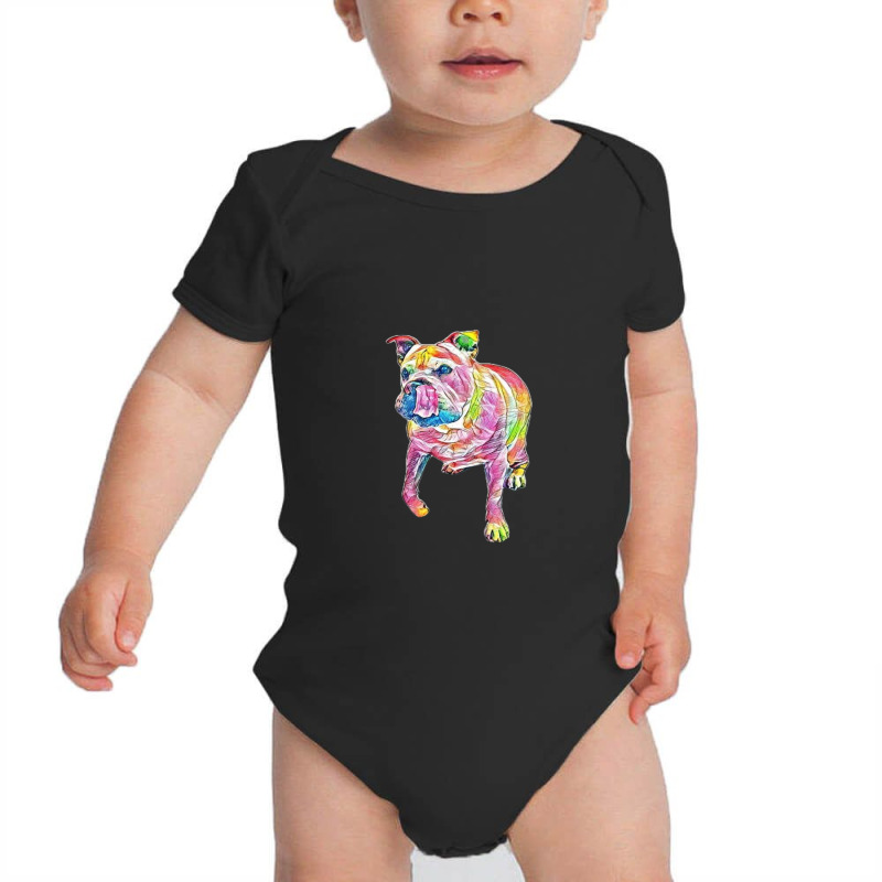 A Cute English Bulldog And Ch Baby Bodysuit by Kemnabi | Artistshot