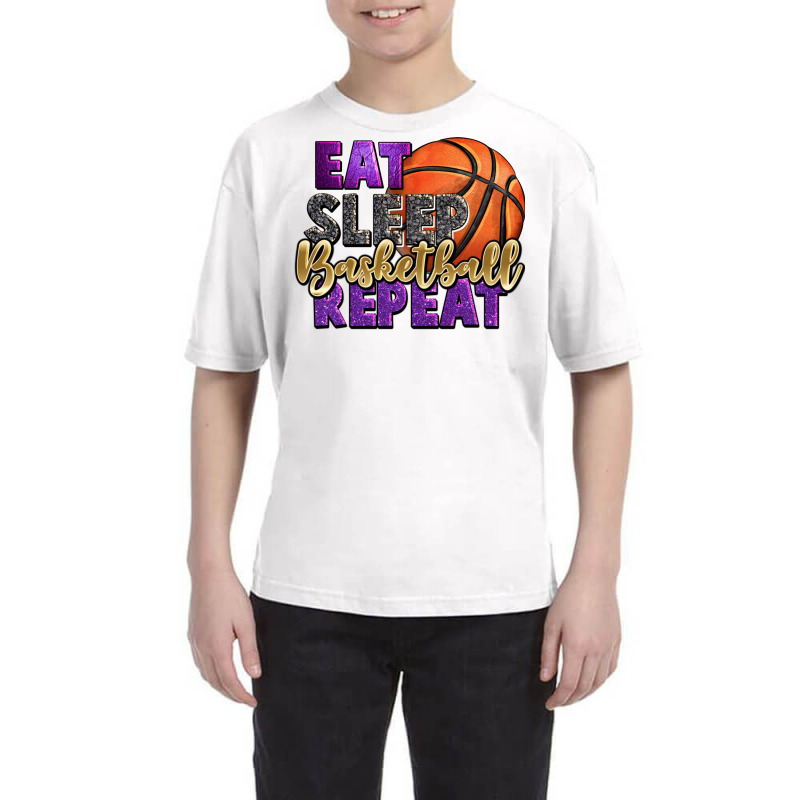 Custom Eat Sleep Basketball Repeat Youth Basketball Boys And Girls T Shirt  Legging By Go Shoping - Artistshot