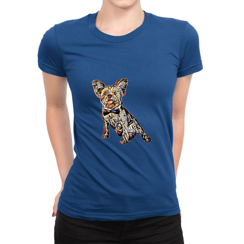 A Yorkshire Terrier Puppy Iso Ladies Fitted T-Shirt by Kemnabi | Artistshot