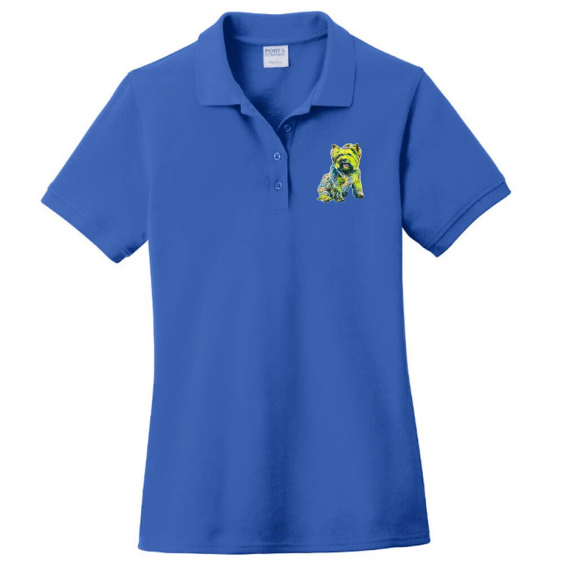 Yorkshire Terrier Dog Wearing Ladies Polo Shirt by Kemnabi | Artistshot