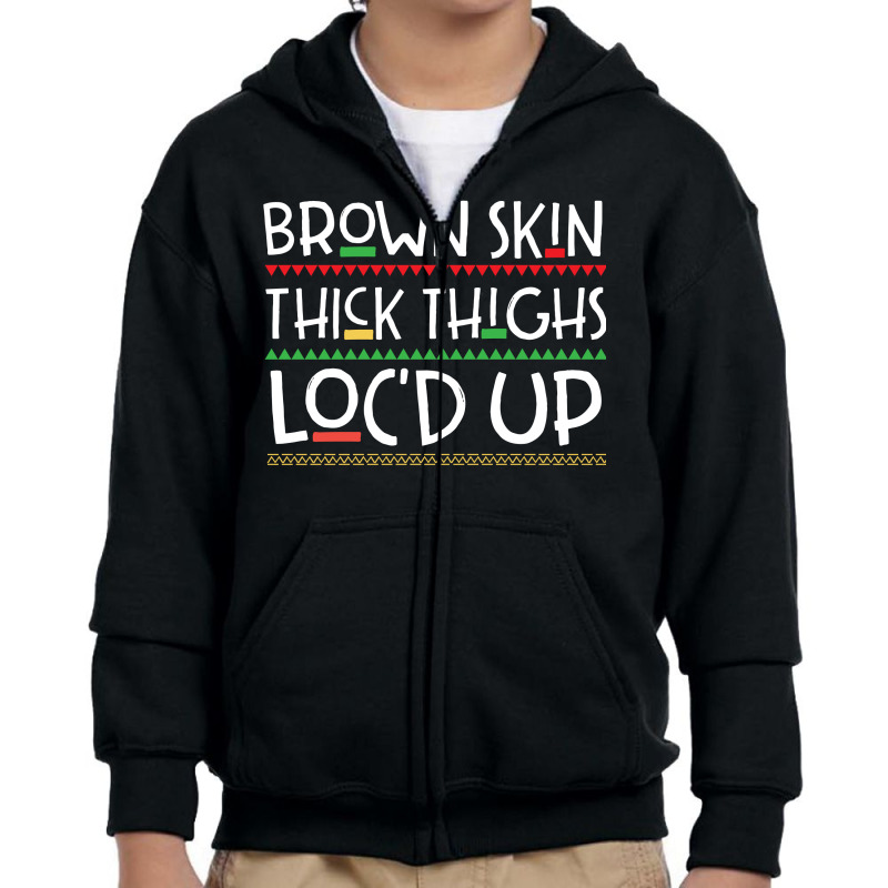 Brown Skin Melanin Poppin Youth Zipper Hoodie | Artistshot