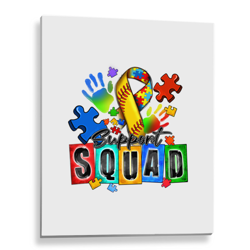 Softball Support Squad Autism Metal Print Vertical | Artistshot