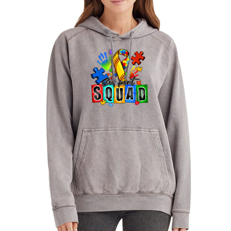 Softball Support Squad Autism Vintage Hoodie | Artistshot