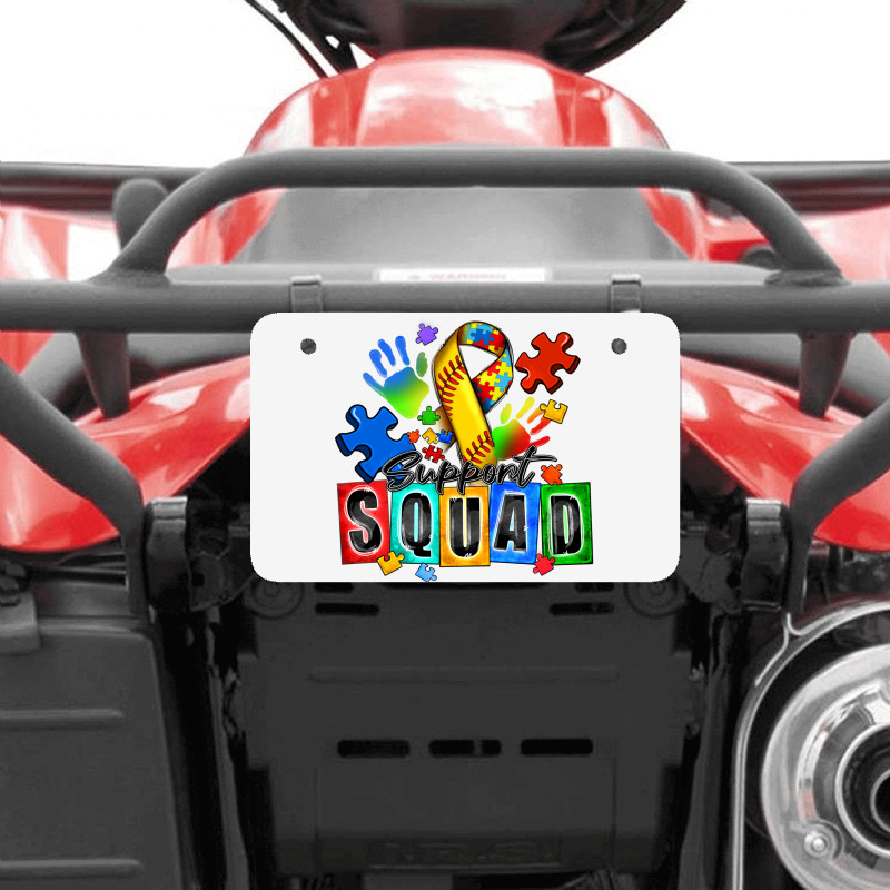 Softball Support Squad Autism Atv License Plate | Artistshot