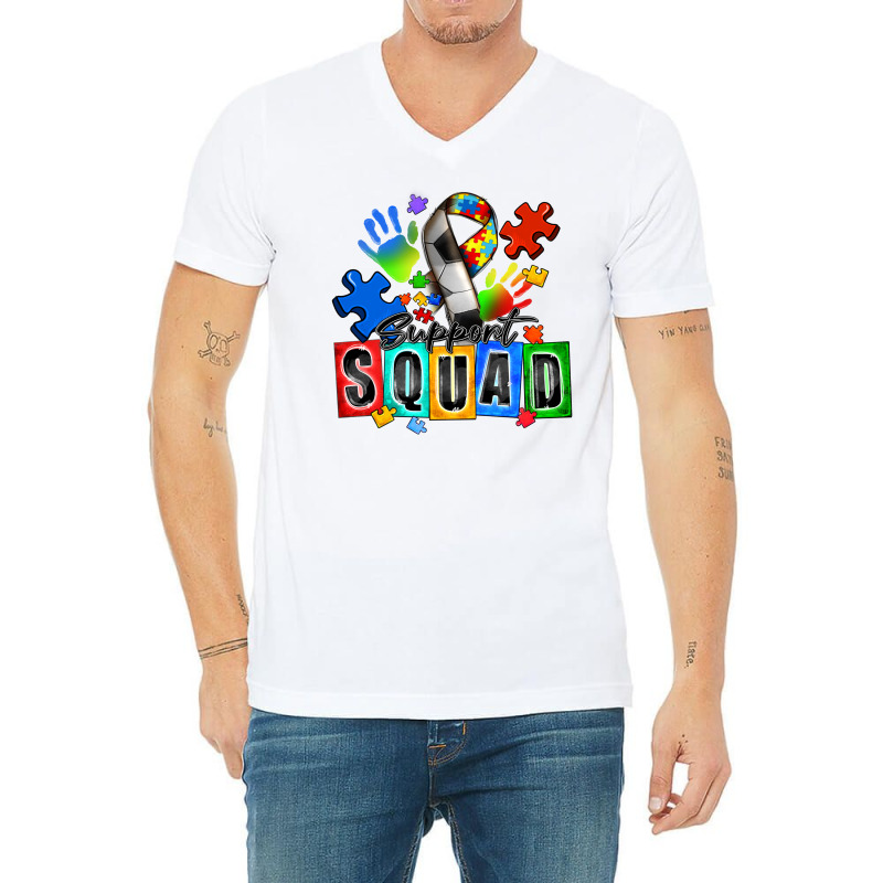 Soccer Support Squad Autism V-neck Tee | Artistshot