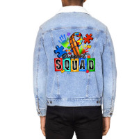 Basketball Support Squad Autism Unisex Sherpa-lined Denim Jacket | Artistshot