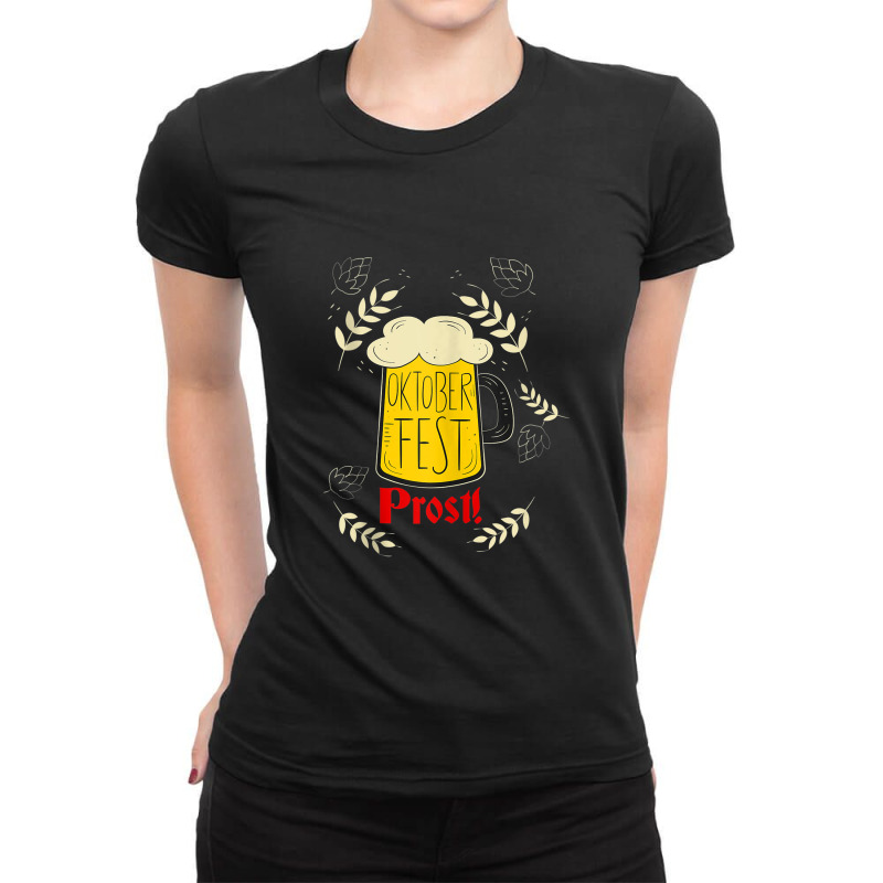 Oktoberfest Prost Men   Women Germany Beer Lovers Ladies Fitted T-Shirt by Yuh2105 | Artistshot