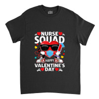 Nurse Squad Happy Valentine's Day Red Masked Heart & Syringe Classic T-shirt | Artistshot