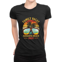 Vintage Style Family Vacation 2022 Florida Sarasota Beach Premium Ladies Fitted T-shirt | Artistshot