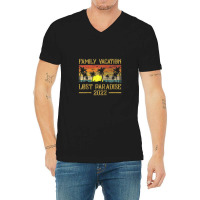 Vintage Sunset Family Vacation 2022 Lost Paradise Beach Raglan Basebal V-neck Tee | Artistshot