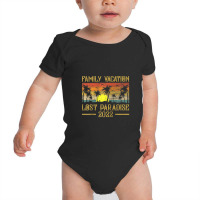 Vintage Sunset Family Vacation 2022 Lost Paradise Beach Raglan Basebal Baby Bodysuit | Artistshot