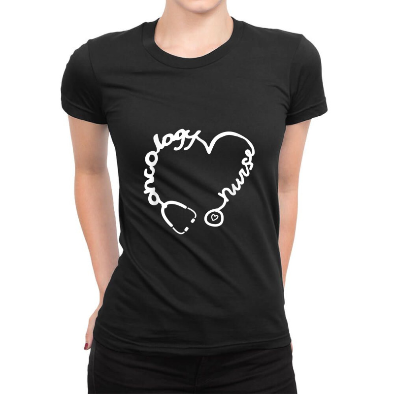 Oncology Nurse Stethoscope Heart Nursing Ladies Fitted T-Shirt by YenNgoc | Artistshot