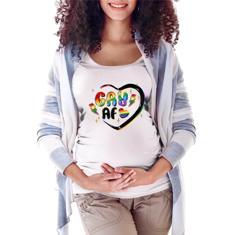 Gay Af Maternity Scoop Neck T-shirt by MaliasSmallBusiness | Artistshot