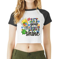 Let Your Light Shine Raglan Crop Top | Artistshot