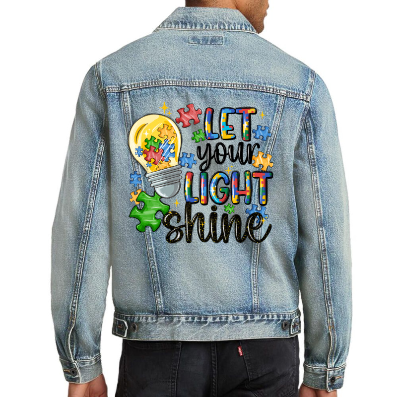 Let Your Light Shine Men Denim Jacket by MaliasSmallBusiness | Artistshot