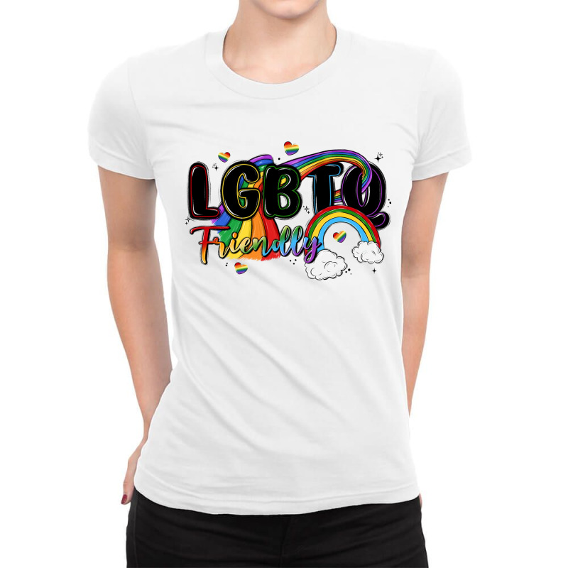 Lgbtq  Friendly Ladies Fitted T-Shirt by MaliasSmallBusiness | Artistshot