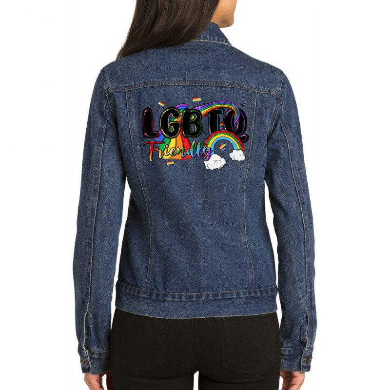 Lgbtq  Friendly Ladies Denim Jacket by MaliasSmallBusiness | Artistshot