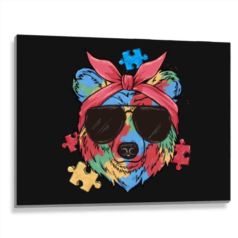 Autism Awareness Bear Metal Print Horizontal | Artistshot