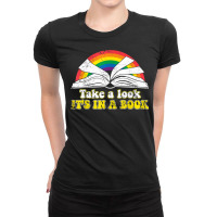 Love Reading Love Rainbows Gift Retro Rainbow T Shirt Ladies Fitted T-shirt | Artistshot