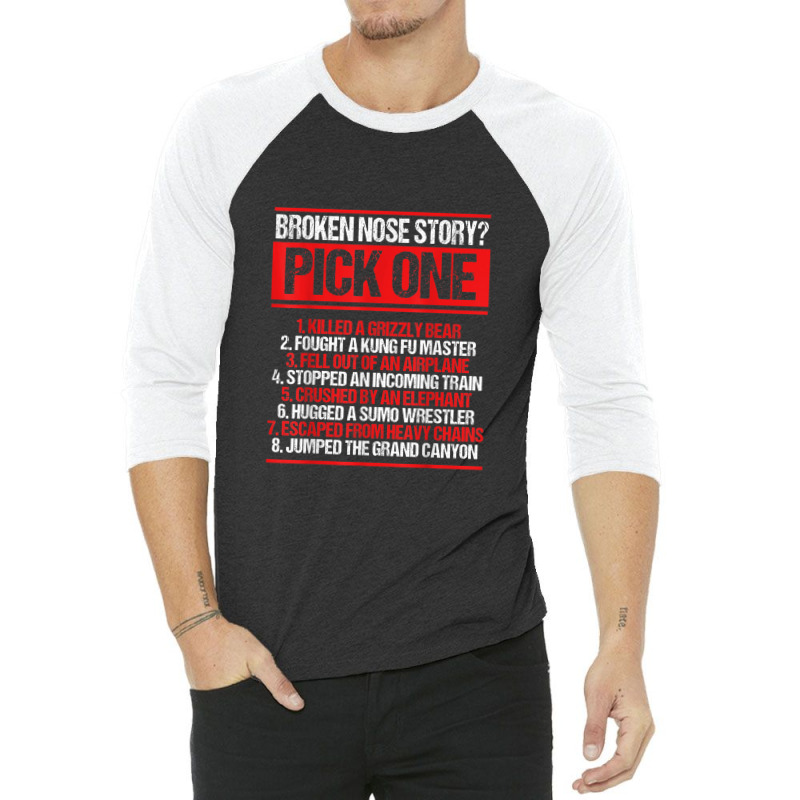 Broken Nose Survivor Funny Broken Nose Recovery Warrior 3/4 Sleeve Shirt | Artistshot