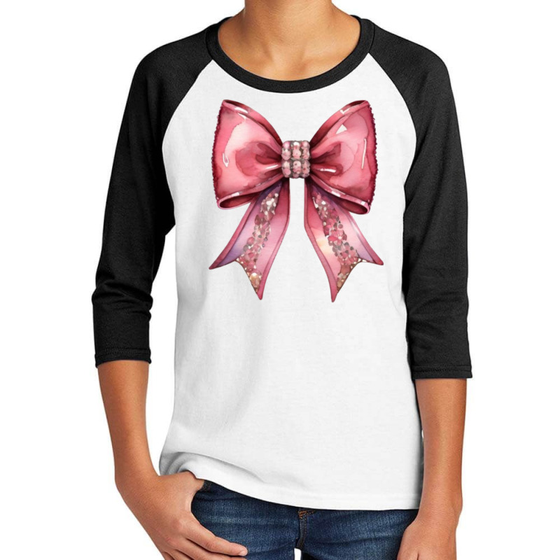 Pretty Pink Bow Youth 3/4 Sleeve by CanadianWilds | Artistshot