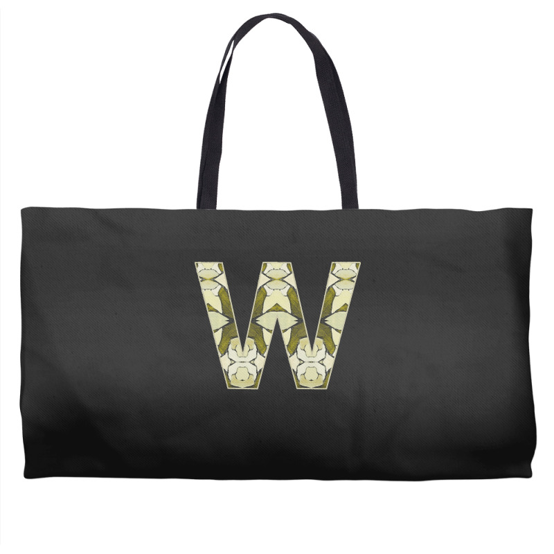 Letter W T  Shirt Letter W Monogram Olive Green Abstract Pattern Paint Weekender Totes | Artistshot