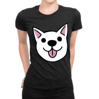 White Lick Cute Dog Ladies Fitted T-shirt | Artistshot