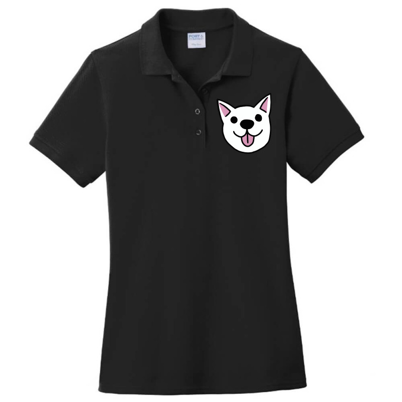 White Lick Cute Dog Ladies Polo Shirt by Morspective | Artistshot