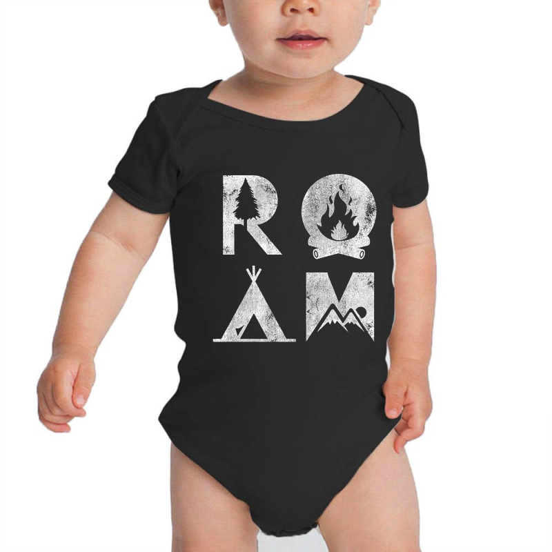 Roam Text Stack Explore Nature Camping Vintage Baby Bodysuit by hoainv | Artistshot