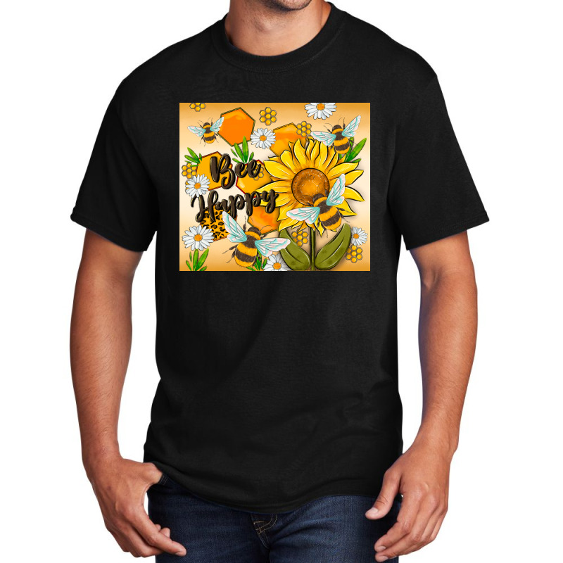 Bee Happy Basic T-shirt | Artistshot