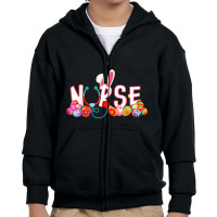 Stethoscope Nurse Bunny Tail Colorful Easter Day Youth Zipper Hoodie | Artistshot