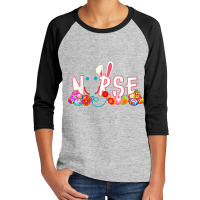 Stethoscope Nurse Bunny Tail Colorful Easter Day Youth 3/4 Sleeve | Artistshot