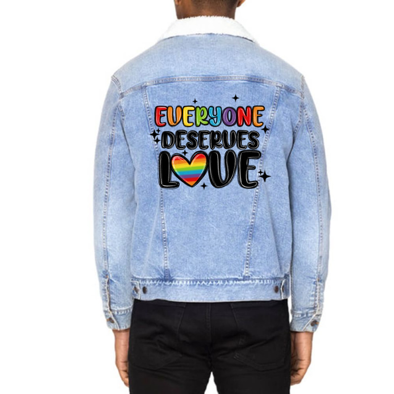 Everyone Deserves Love Unisex Sherpa-lined Denim Jacket | Artistshot