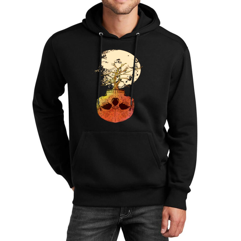 Skull Bowl For Tree With Full Moon Unisex Hoodie | Artistshot