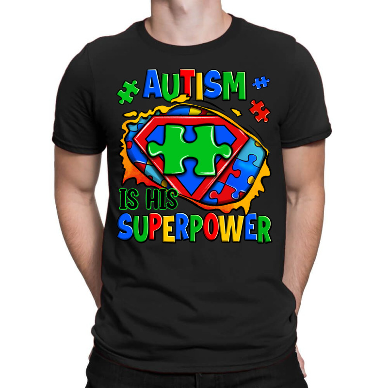 Autism Is His Superpower Ripped T-shirt | Artistshot