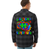 Autism Is His Superpower Ripped Flannel Shirt | Artistshot